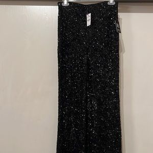 Womens black sequin pants